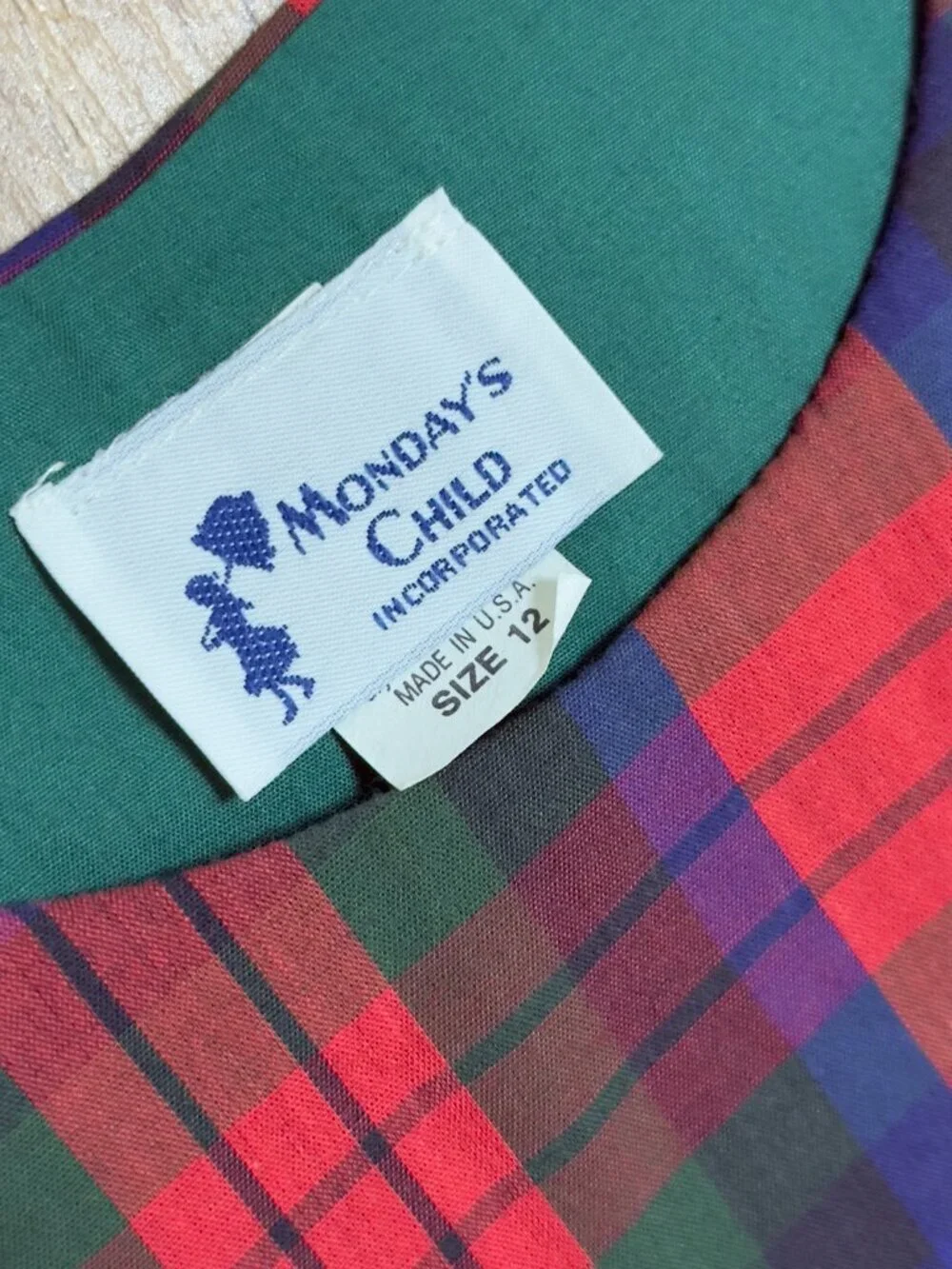 Vtg Lochcarron 100% Wool Neck Tie Striped Scotland w/matching women's Dress sz S